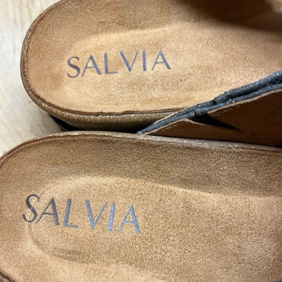 SALVIA Leather/Suede Anoros Sandals in Lizzard Pewter - Picture 4 of 16